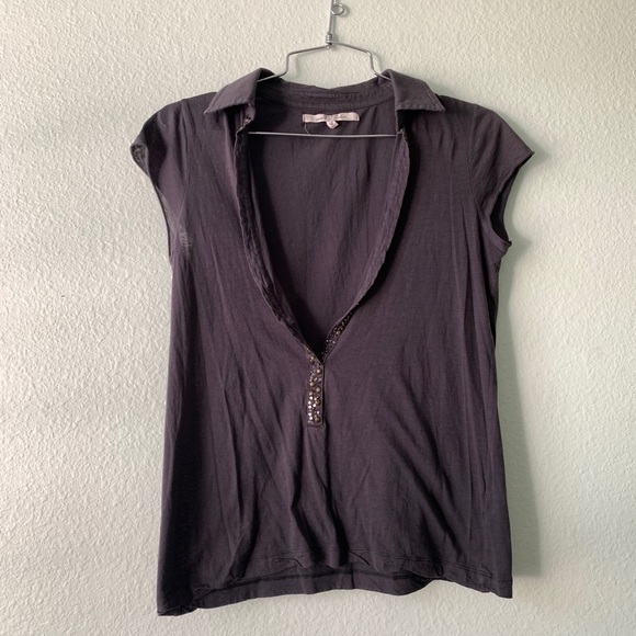 Ruehl 925 blouse beaded top layer short sleeve M - Picture 2 of 10